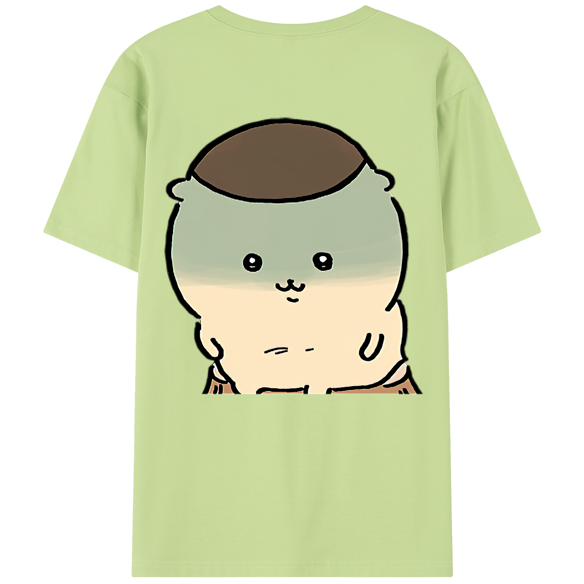 （画像用） ちいかわ くりまんじゅう Chii-kawa kuri manjū 綿100％半袖Tシャツ（背面プリント）